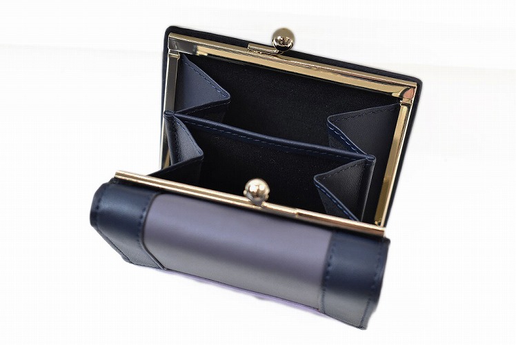 【未使用品】ポールスミス ストローグレイン がま口 三つ折り財布 ブルー 箱付き 未使用品】ポールスミス ストローグレイン がま口 三つ折り財布 ブルー