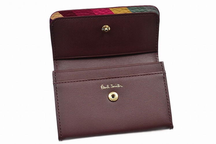 ポールスミス カードケース 名刺入れ ワインレッド レシートストーリーシリーズ Paul Smith（ポール・スミス） 名刺入れ レディース カードケース