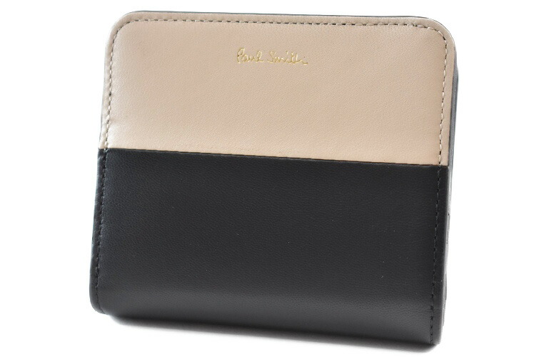 【極美品】Paul Smith 二つ折り財布　L字ファスナー　レザー　ブラック 美品】Paul Smith 二つ折り財布 L字ファスナー レザー ブラック