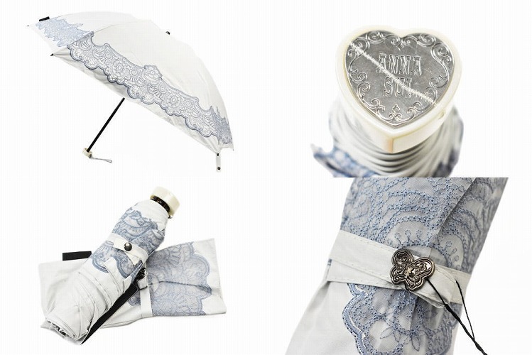 アナスイ 日傘 折りたたみ 傘 レディース ANNA SUI フラワー 刺繍 オフ 