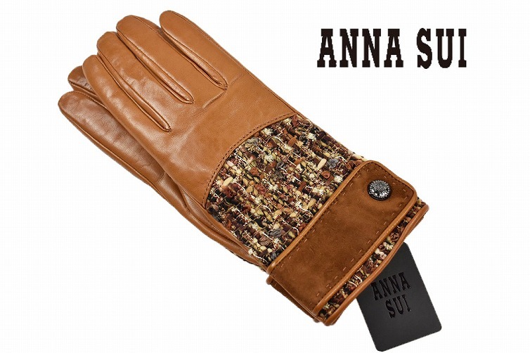 ANNA SUI（アナスイ） 手袋 レディース 防寒 暖かい 革手袋 革 皮