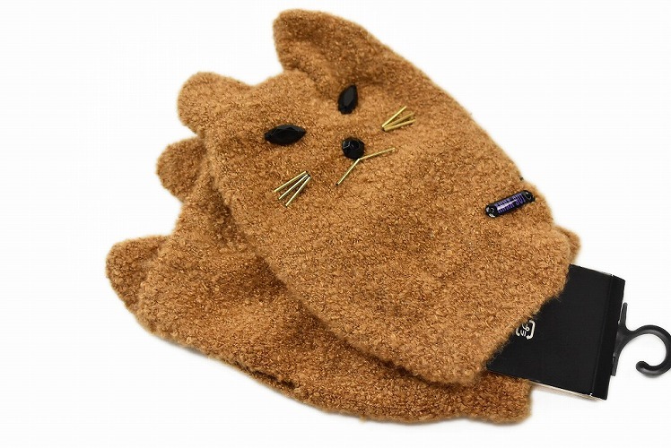 新品 ANNA SUI アナスイ 手袋 羊革 猫 スマホ対応 グローブ 茶色21 ANNA SUI アナスイ 手袋 レディース ブランド 指なし キャット