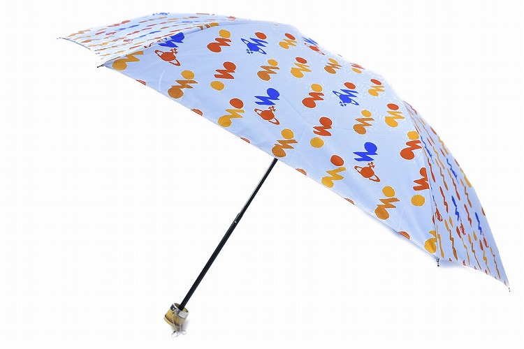ヴィヴィアン ウエストウッド 日傘 折りたたみ 傘 レディース ブランド ORBボルト プリント ライトブルー マルチカラー 女性 婦人