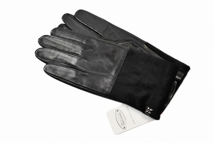新品　ANTEPRIMA 黒 レザー 手袋 装飾付き ANTEPRIMA（アンテプリマ） 手袋 レディース ブランド ラムレザー