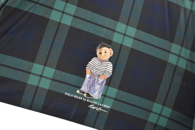 ラルフローレン　雨長傘　エンブレム柄ネイビー 日傘】ポロ ラルフ ローレン(POLO RALPH LAUREN)エンブフリル 長