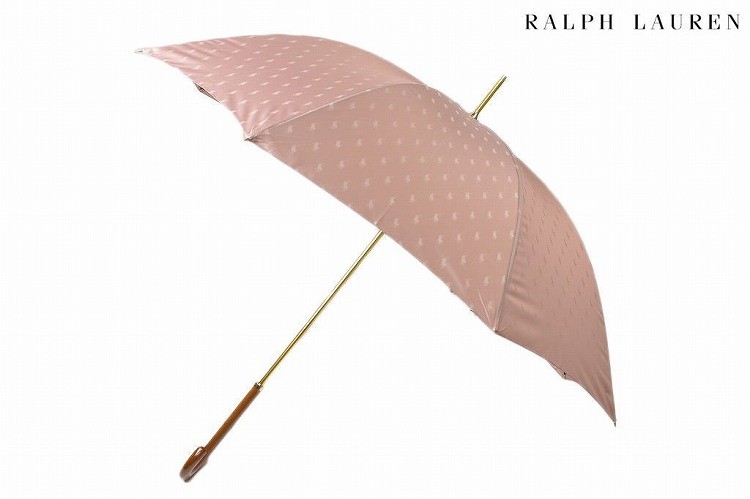 POLO RALPH LAUREN　ペールピンク　60㎝　大人可愛い長傘 ポロ ラルフ ローレン POLO RALPH LAUREN 晴雨兼用 長傘
