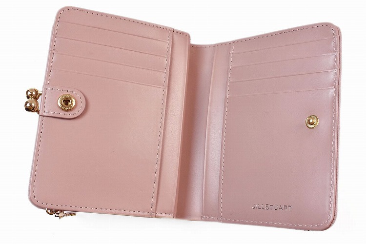 ジルスチュアート 財布 二つ折り レディース ブランド スプリンクル がま口 箱無 ピンク 女性 婦人 本革