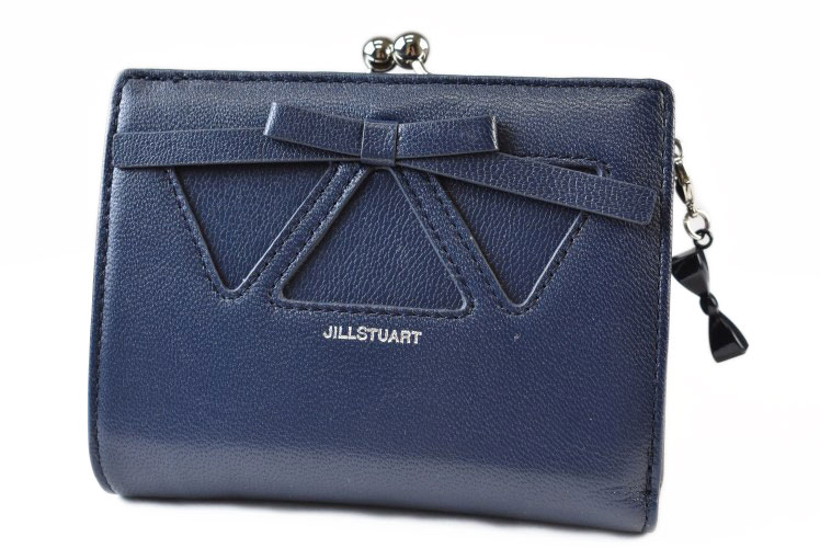 新品★ジルスチュアート★グランデールがま口２つ折り財布/リボンガマ口★ネイビー紺 JILL STUART 財布 レディース 二つ折り がま口 ジル