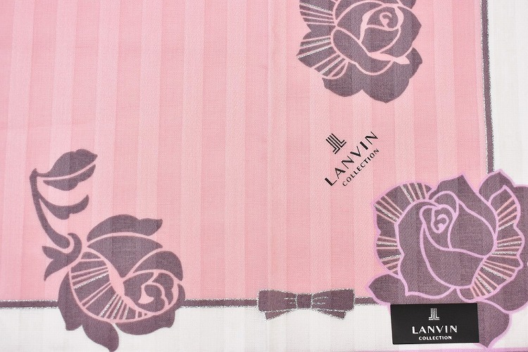 ランバンLANVIN 花と動物モチーフのスカーフ ピンク ランバンLANVIN 花と動物モチーフのスカーフ ピンク