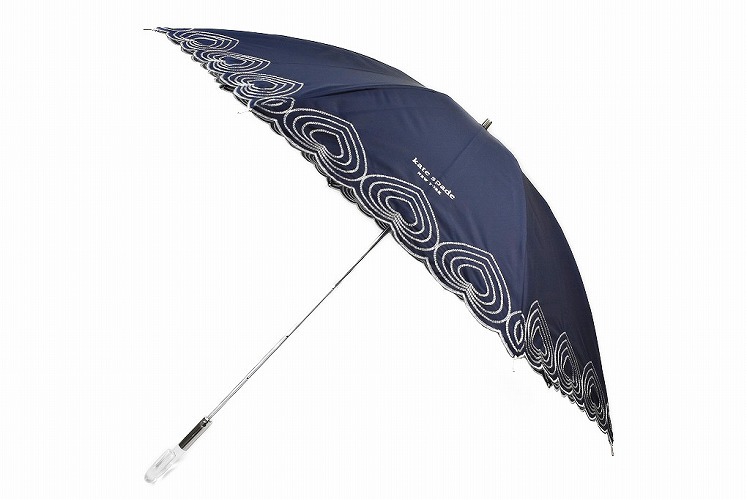 新品 ケイトスペードニューヨーク 晴雨兼用傘 折り畳み傘 ハート ブラック kate spade NEW YORK ケイトスペード ニューヨーク 日傘