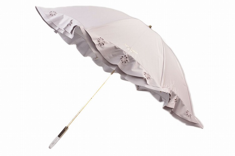 お*ん様 新品52930 ケイトスペード＊白ホワイトフリル1級遮光晴雨兼用日傘雨 お*ん様 新品52930 ケイトスペード＊白ホワイトフリル1級遮光
