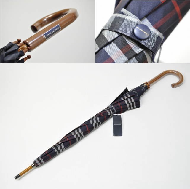 Burberry バーバリー 雨傘 長傘 傘 メンズ BURBERRY バーバリー 雨傘 メンズ 長傘 ネイビー ブランド