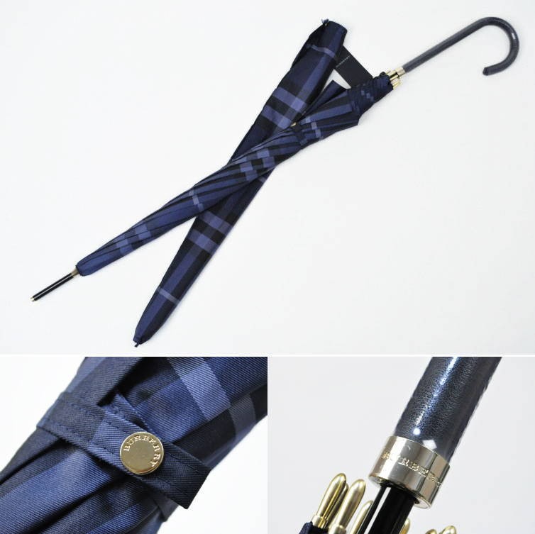 【未使用品】バーバリー BURBERRY 長傘 紳士用 ネイビー 未使用品】バーバリー BURBERRY 長傘 紳士用 ネイビー