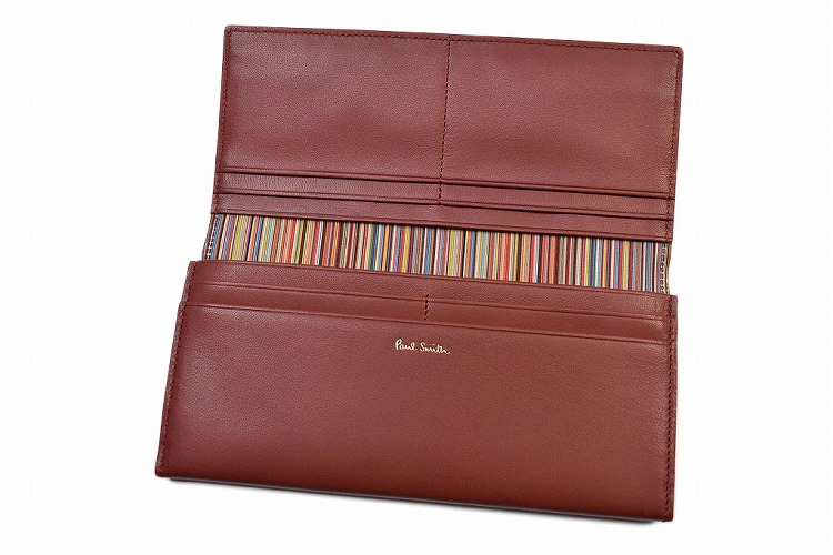 ◆未使用 ポールスミス インサイドマルチ 二つ折り 長財布 Paul Smith（ポール・スミス） 長財布 財布 メンズ マルチストライプ
