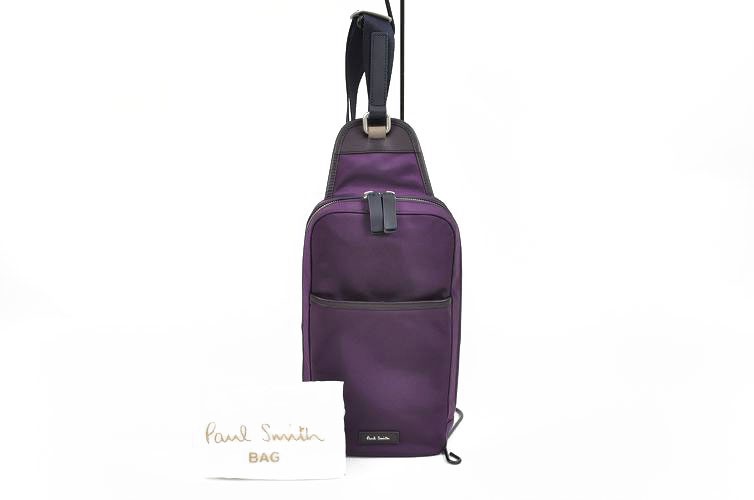【新品】タグ付き　Paul Smith ショルダーバッグ 紫　ボディバッグ Paul Smith ポールスミス ボディバッグ ハイライトナイロン