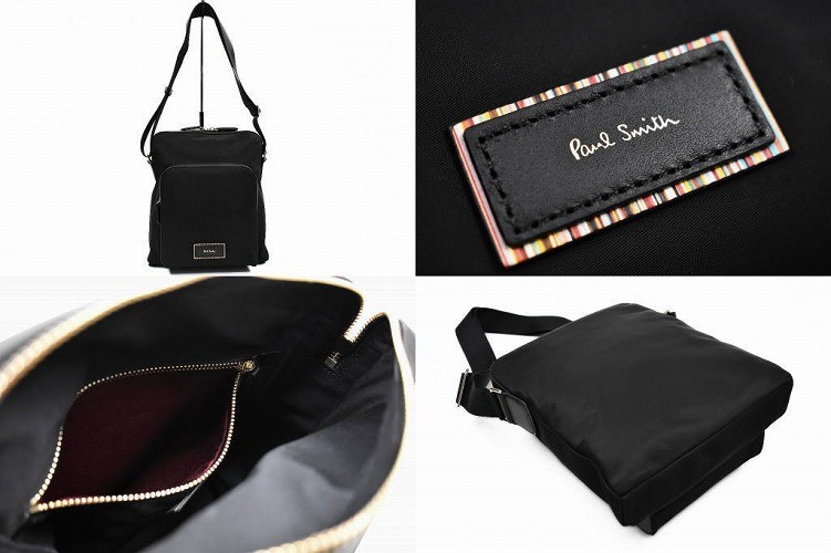 【美品】 ポールスミス ハンドバッグ シティトラベルナイロン レザー ブラック Paul Smith ポールスミス ショルダーバッグ バッグ メンズ