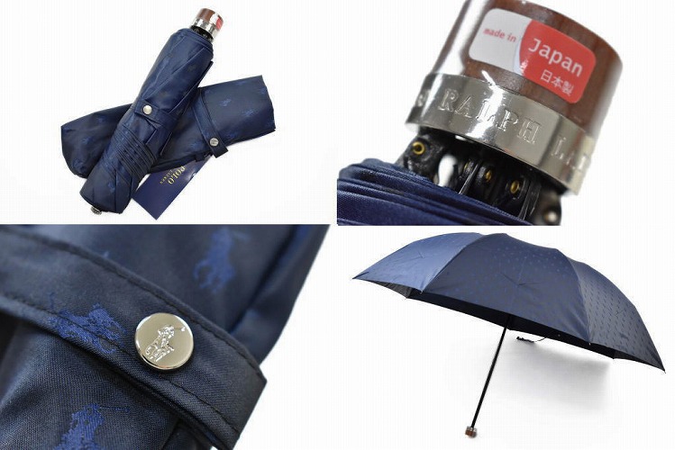ポロ ラルフローレン 雨傘 折りたたみ 傘 メンズ ブランド POLO Ralph Lauren ロゴ デザイン 紺 ネイビー 60cm 男性 紳士