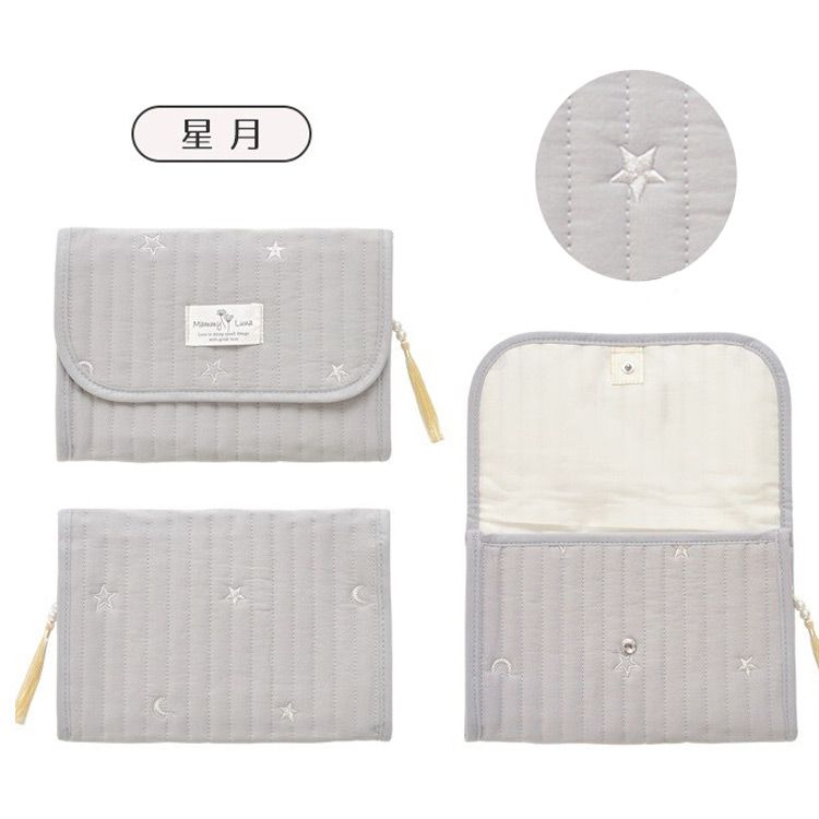母子手帳ケース イブルキルティング マルチケース ジャバラ 刺繍
