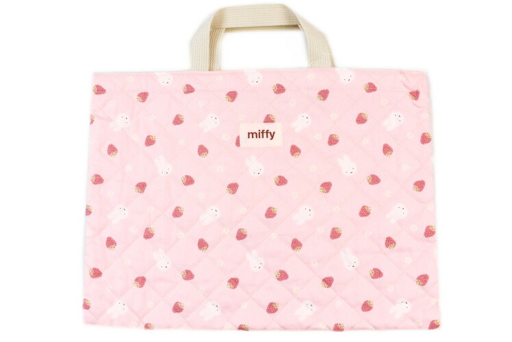 ミッフィー miffy レッスンバッグ トート キルト バッグ いちご ピンク 