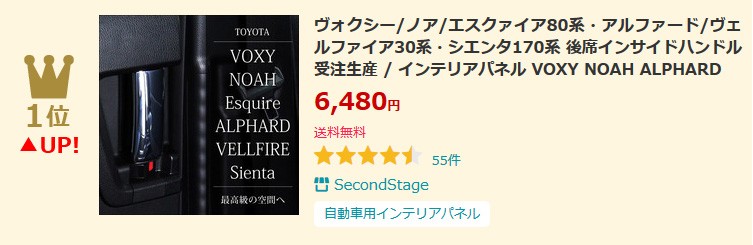 ヴォクシー/ノア/エスクァイア80系 アルファード/ヴェルファイア30系 シエンタ170系 後席インサイドハンドル セカンドステージ パネル カスタム  パーツ :T220:SecondStage - 通販 - Yahoo!ショッピング