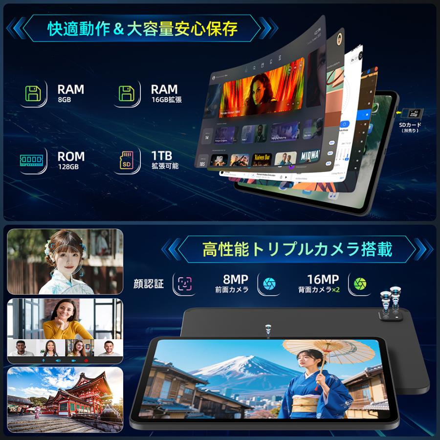 Android 15 Rebecco M50 11.4インチ タブレット 2.4K Helio G99