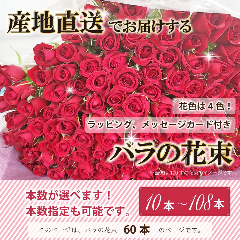 高速配送 バラ 花束 60本 産地直送 赤バラ 黄バラ ピンクバラ 白バラ ミックス 花束 薔薇花束 送料無料 還暦祝い 新版 Www Thedailyspud Com