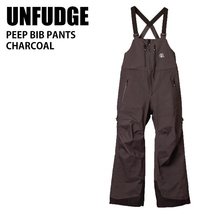 UNFUDGE アンファッジ PEEP BIB PANTS STANDARD FIT CHARCOAL 24-25 ボードウエア ユニセックス パンツ  スノーボード スキーST