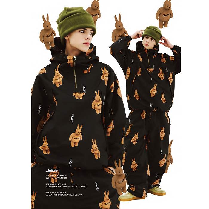 BSRABBIT ビエスラビット 3D BEARRABBIT HOODED ANORAK JACKET