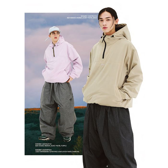 BSRABBIT ビエスラビット BSR HOODED ANORAK JACKET CREAM 24-25