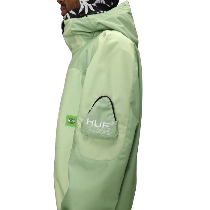 686 シックスエイトシックス M5WN160 HUF DOUBLE H SHELL JACKET GREEN