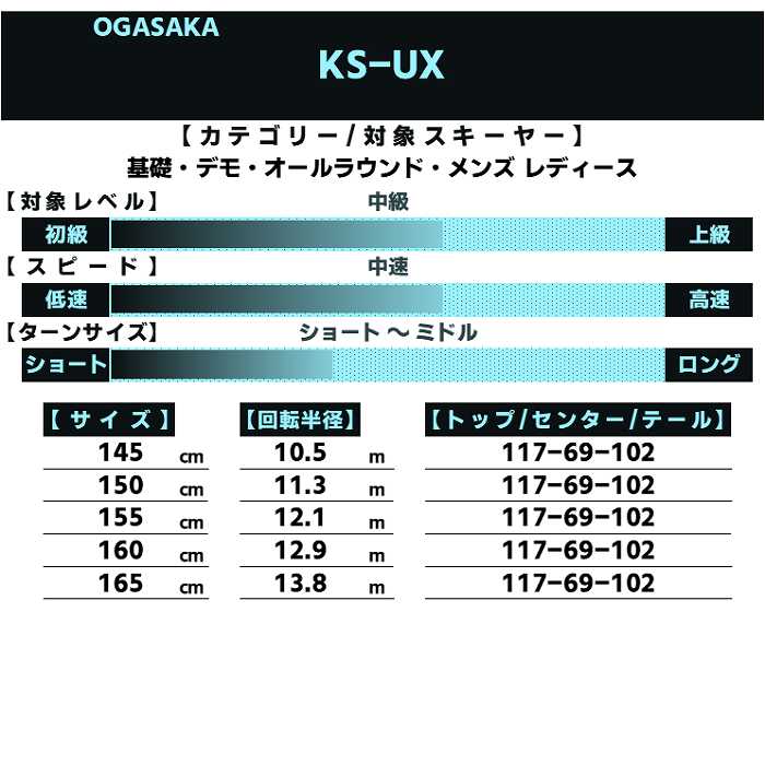 OGASAKA [スキー2点セット] オガサカ スキー板 2026 KS-UX/BK +