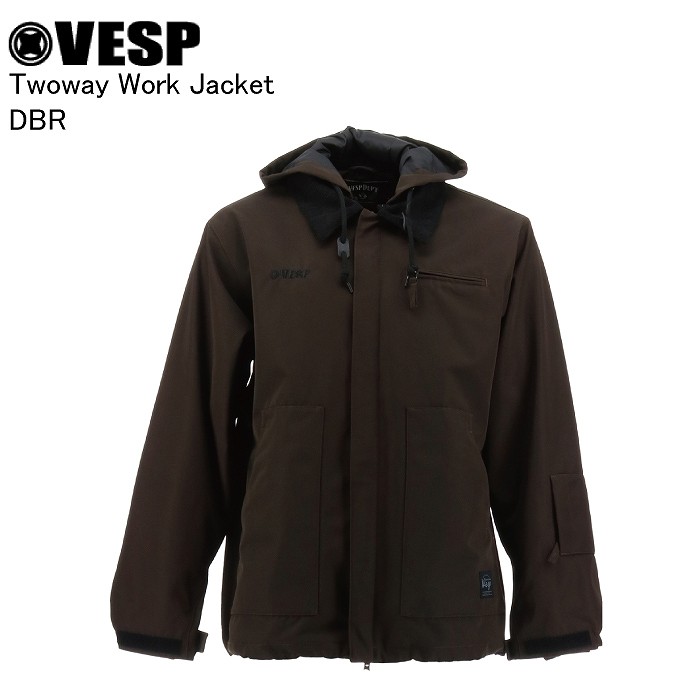 VESP ベスプ VPMJ1065 Twoway Work Jacket DBR スノーボード ウェア ジャケット VESPウェア 25-26モデル メンズ レディース VESP ベスプ VPMJ1065 Twoway Work Jacket DBR スノーボード ウェア
