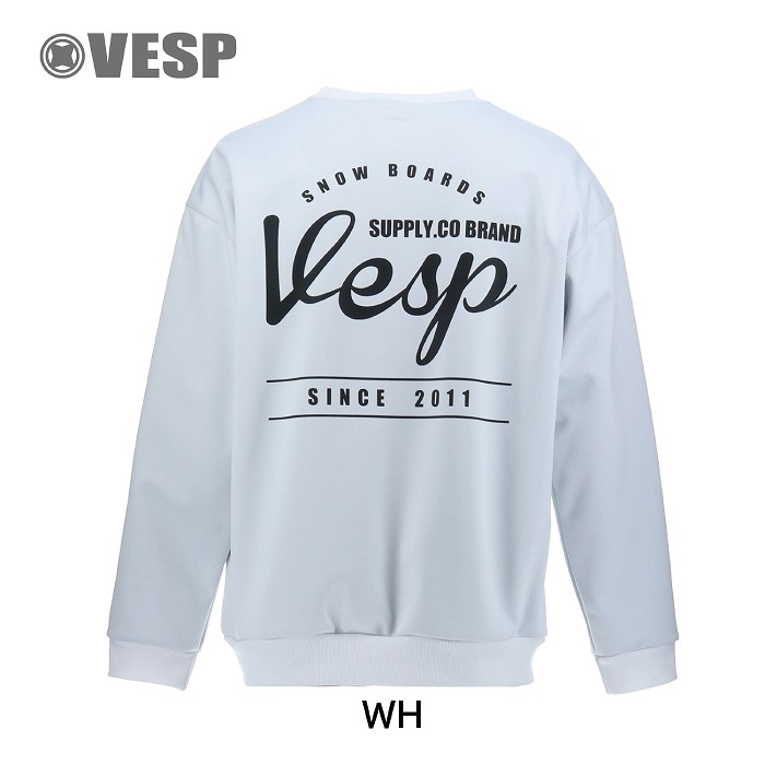 VESP ベスプ VPMS2039 Back Print Bonding Crew WH スノーボード