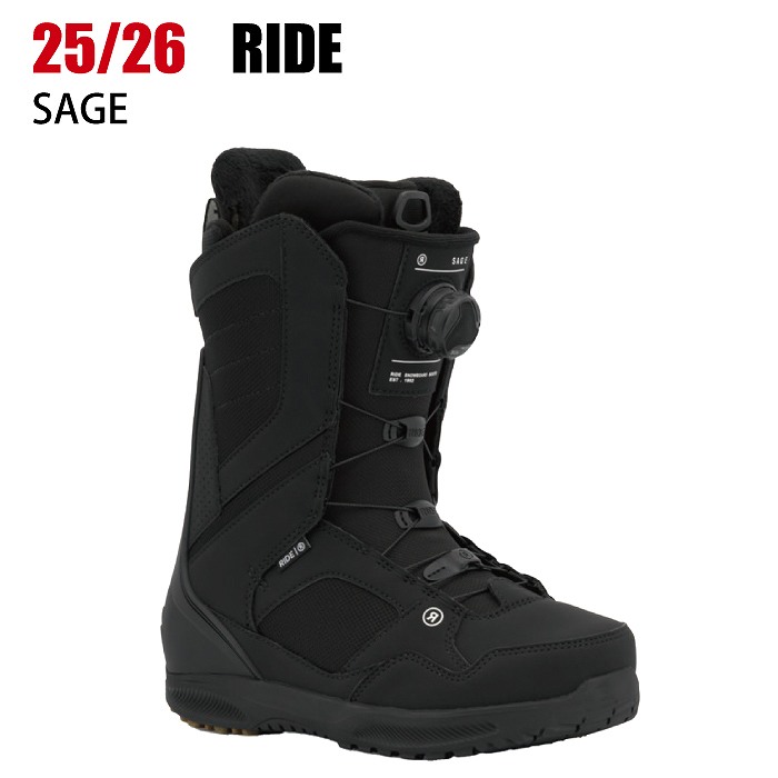 RIDE ライド　SAGE セージ スノーボードブーツ 25cm BOA 2026 RIDE ライド SAGE セージ BLACK 25-26 レディース BOA