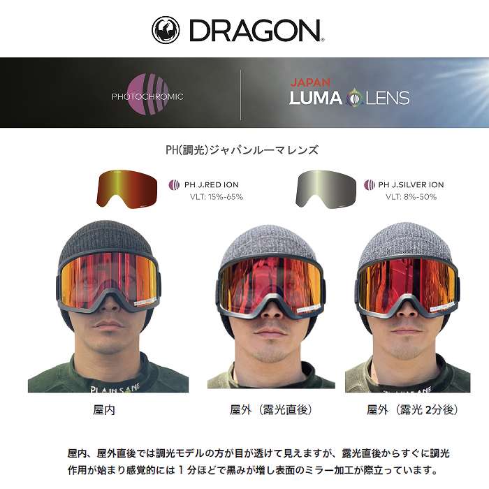 DRAGON ドラゴン DX3 L PHOTOCHROMIC/LL PH J.REDION S11 スキー