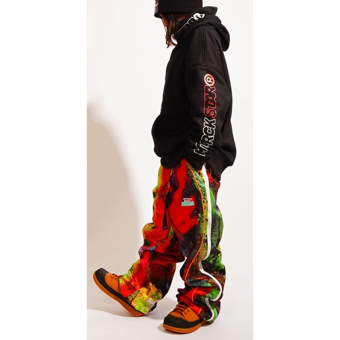 MTR RCK STAR 上XL 下Ｌサイズ MTN.ROCK STAR マウンテンロックスター SIDEZIP PANTS WALL PAINT