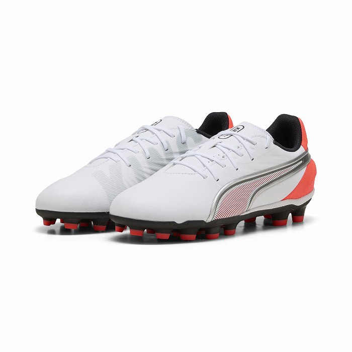 PUMA（プーマ） キング マッチ HG +Mid JR(ホワイト×シルバー×オレンジ