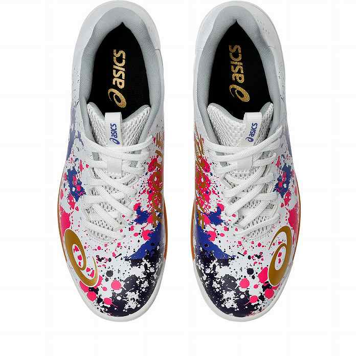 ASICS フットサルシューズ ホワイト ASICS（アシックス） TOQUE 8(ホワイト×ピュアゴールド) 1113A044 101