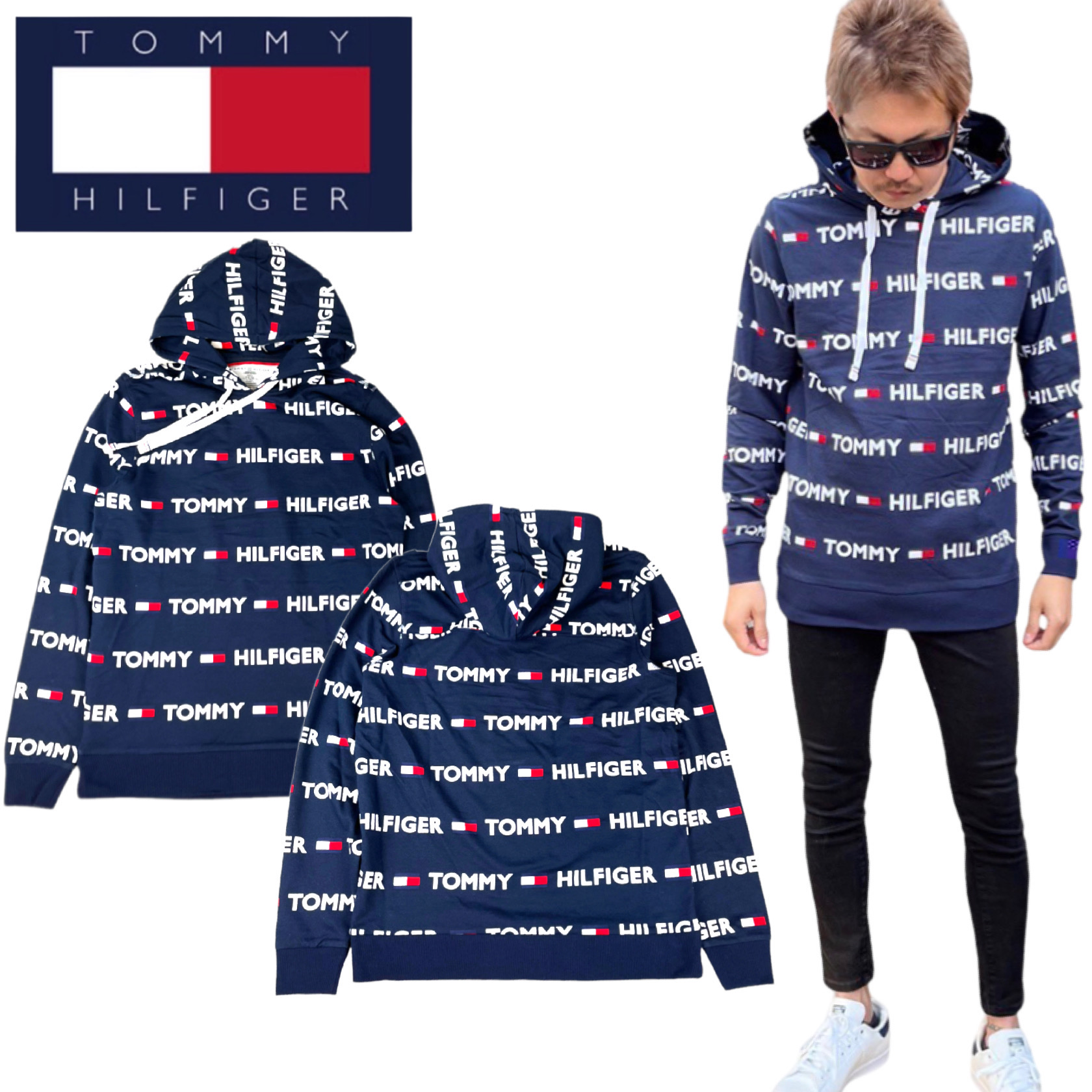 トミーヒルフィガー Tommy Hilfiger パーカー 薄手 ロンT 長袖 09T4165 スウェット プリントロゴ 部屋着 フーディー ルームウェア TOMMY HILFIGER FRENCH TERRY｜staiwan｜03