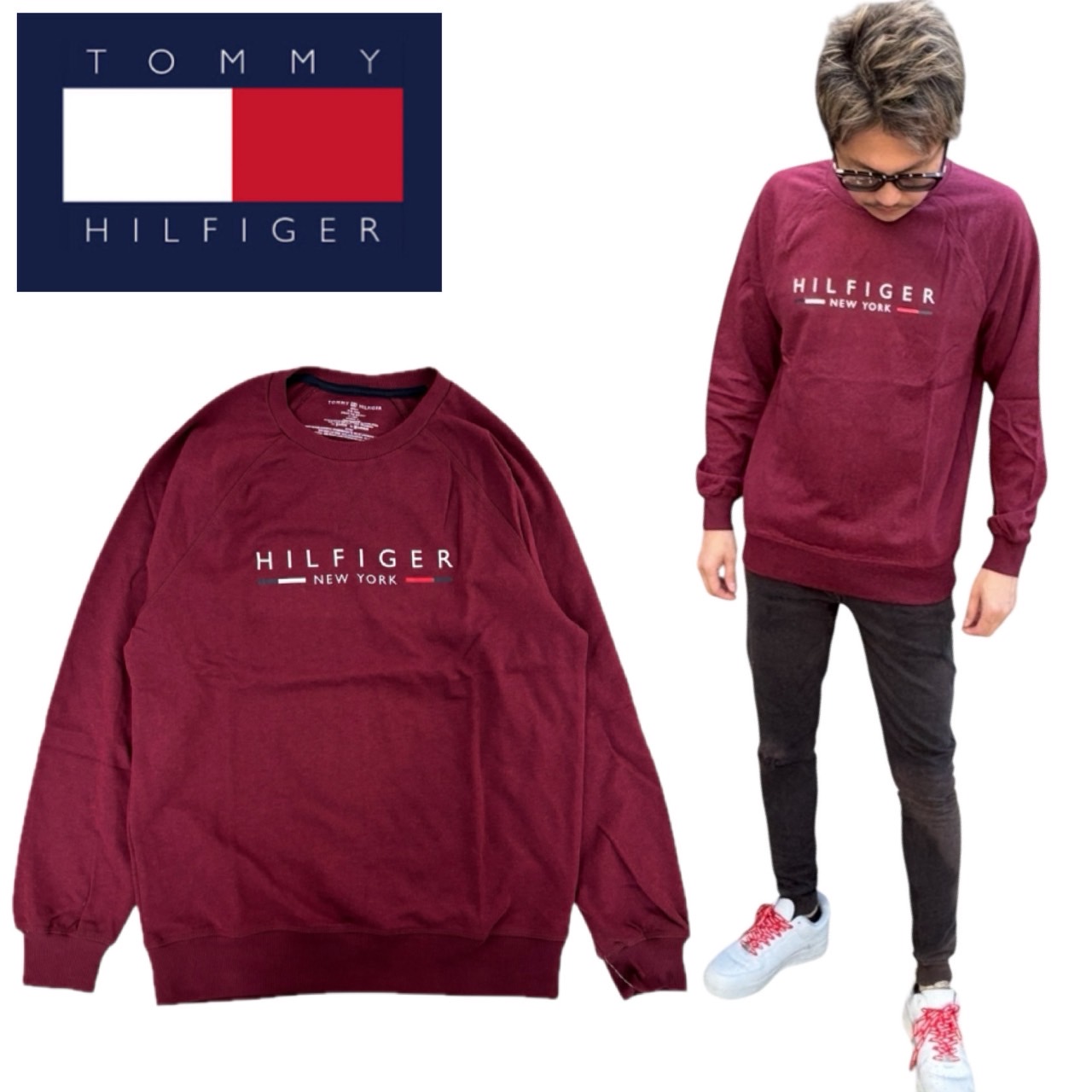 TOMMY HILFIGER（トミー・ヒルフィガー） トレーナー 薄手 ロンT 長袖 