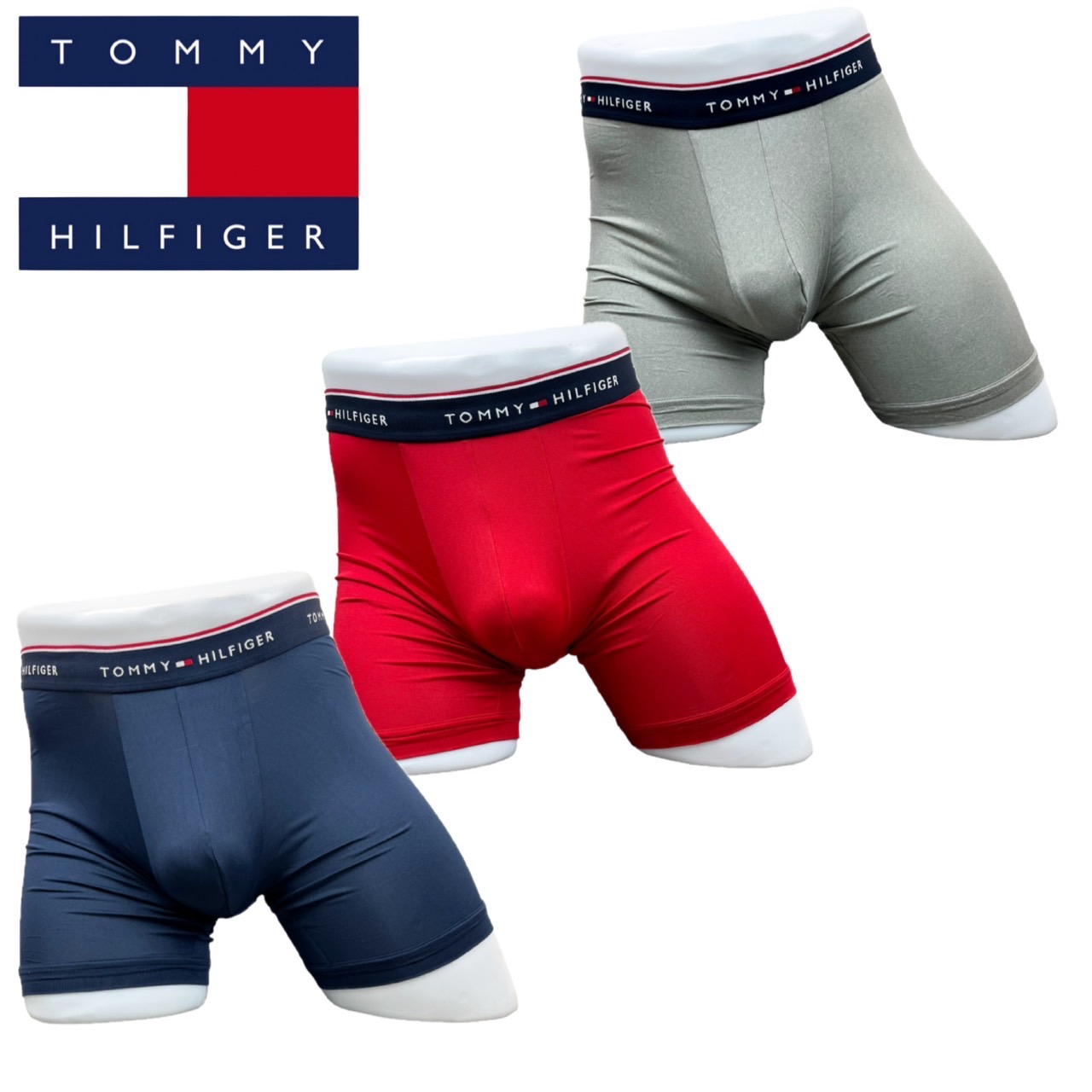 トミーヒルフィガー Tommy Hilfiger 下着 ボクサーパンツ メンズ 3枚セット 09TE001 ロゴ アンダーウェア パンツ 前開き  ブリーフ TOMMY HILFIGER