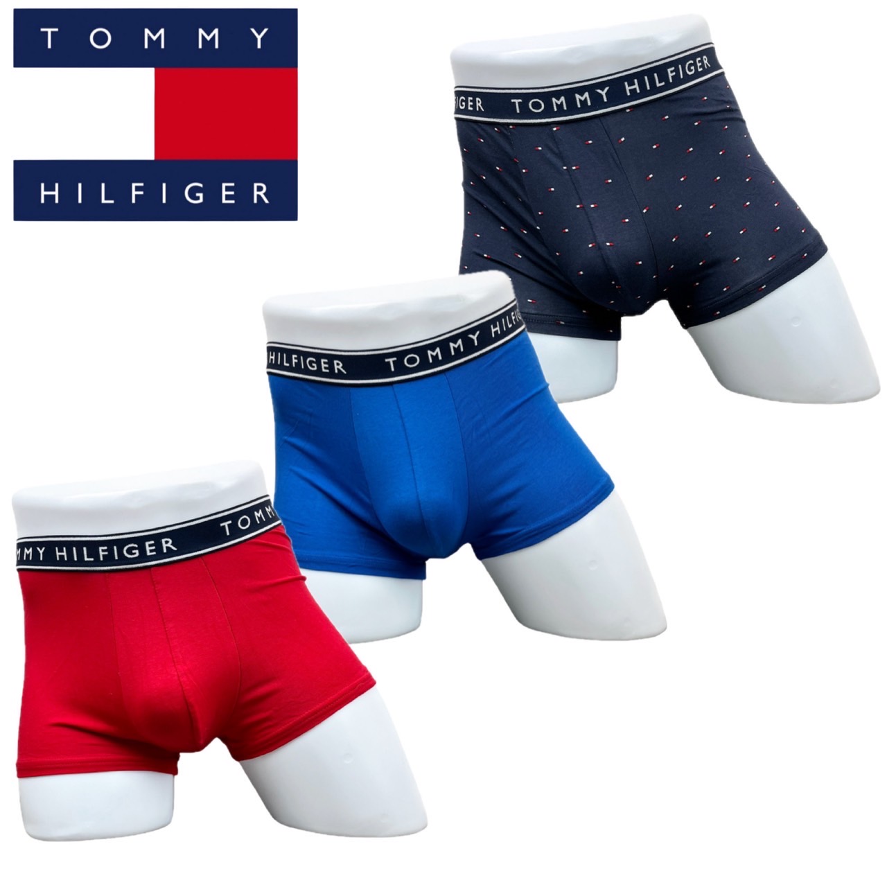 トミーヒルフィガー Tommy Hilfiger 下着 ボクサーパンツ メンズ 3枚セット 09TE001 ロゴ アンダーウェア パンツ 前開き  ブリーフ TOMMY HILFIGER