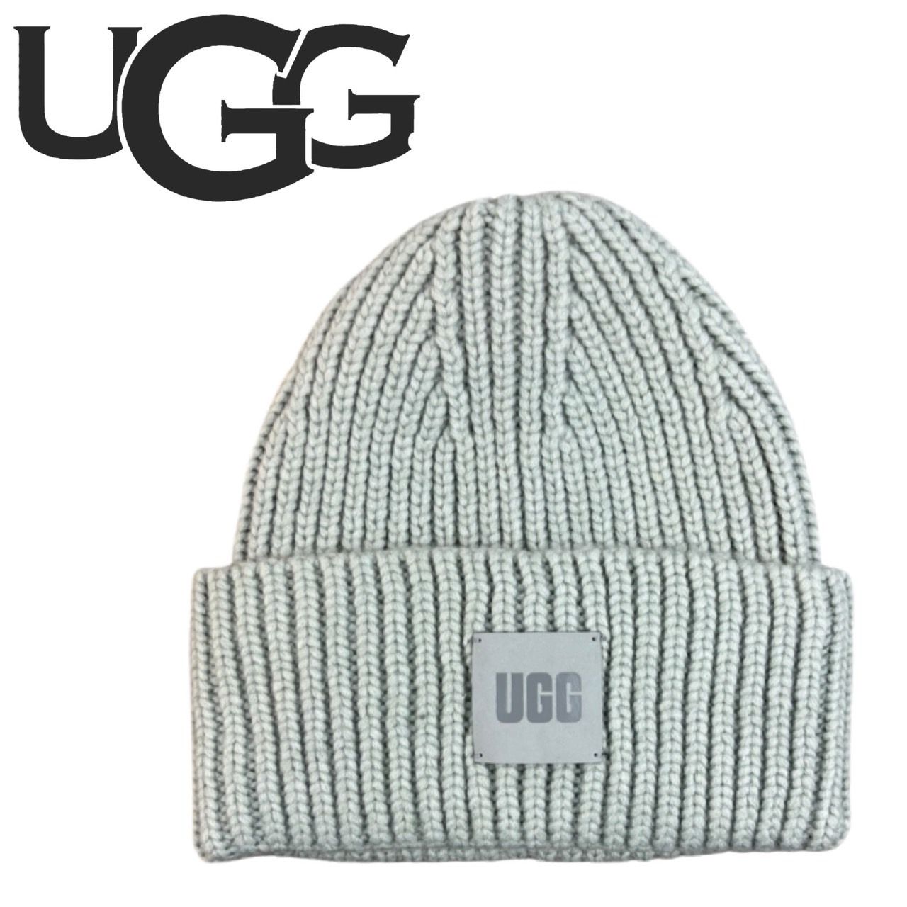 UGG（アグ） ビーニー ニット帽 帽子 ロゴ チャンキー リブ ビーニー
