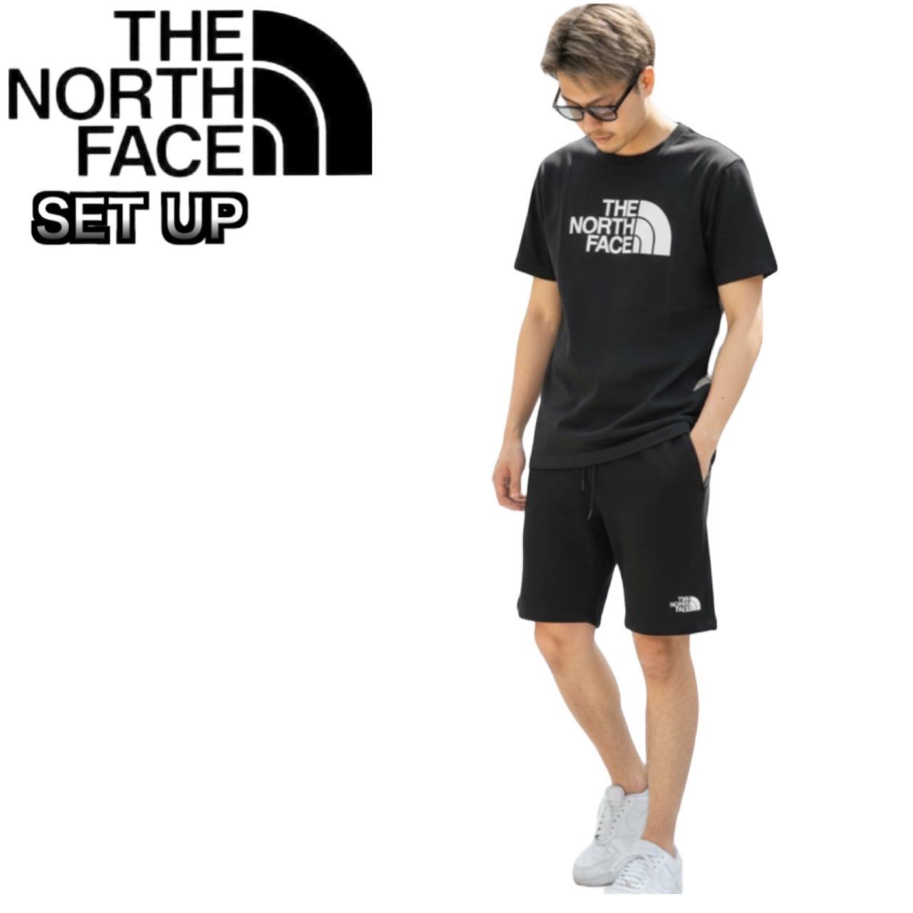 ザ ノースフェイス セットアップ  半袖 Tシャツ 2点セット NF0A8B6J/NF0A8GQB 上下 ボトムス ハーフドーム ロゴ ハーフパンツ プリントロゴ THE NORTH FACEの画像