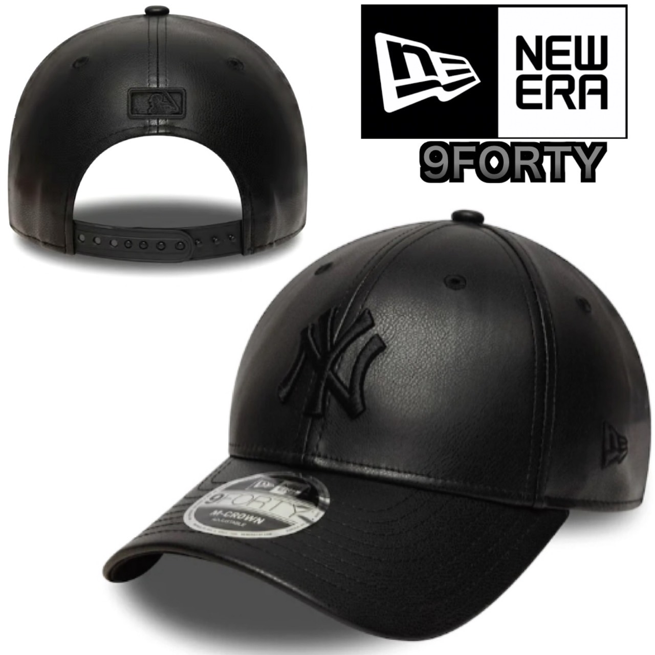 【日本未発売/美品】ニューエラ 本革 9FORTY ヤンキース M-Crown NEW ERA（ニューエラ） キャップ クラウン レディース レザー 940