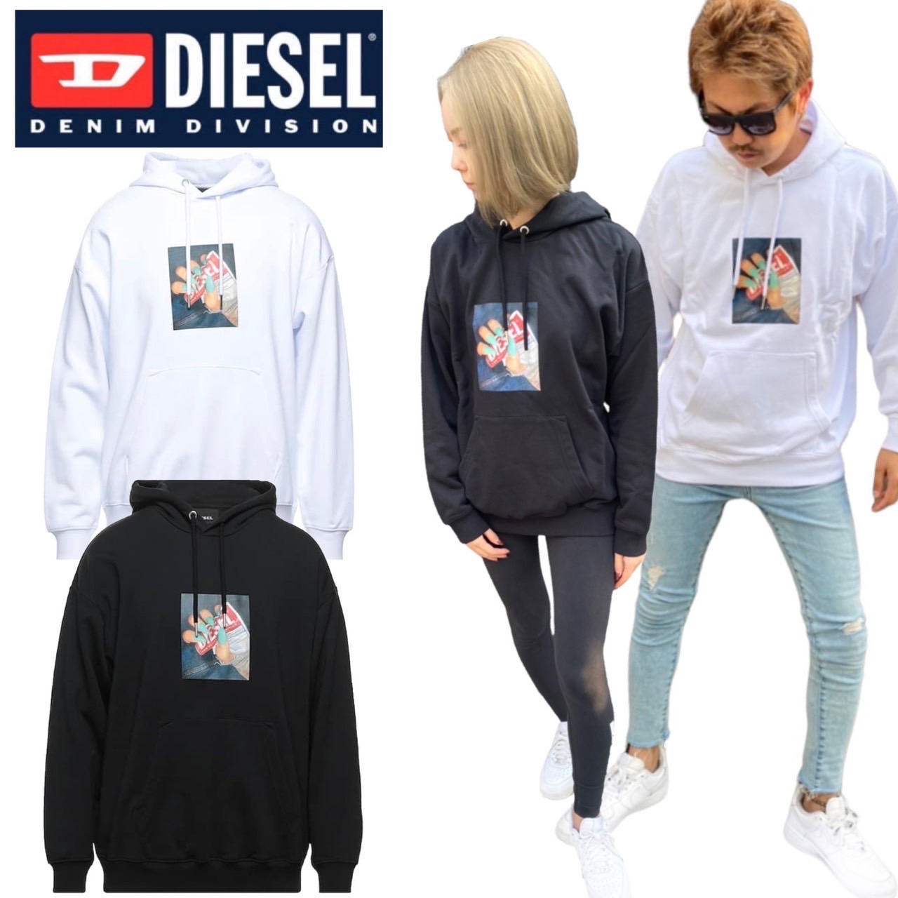 ディーゼル Diesel パーカー メンズ レディース フーディー ロゴ