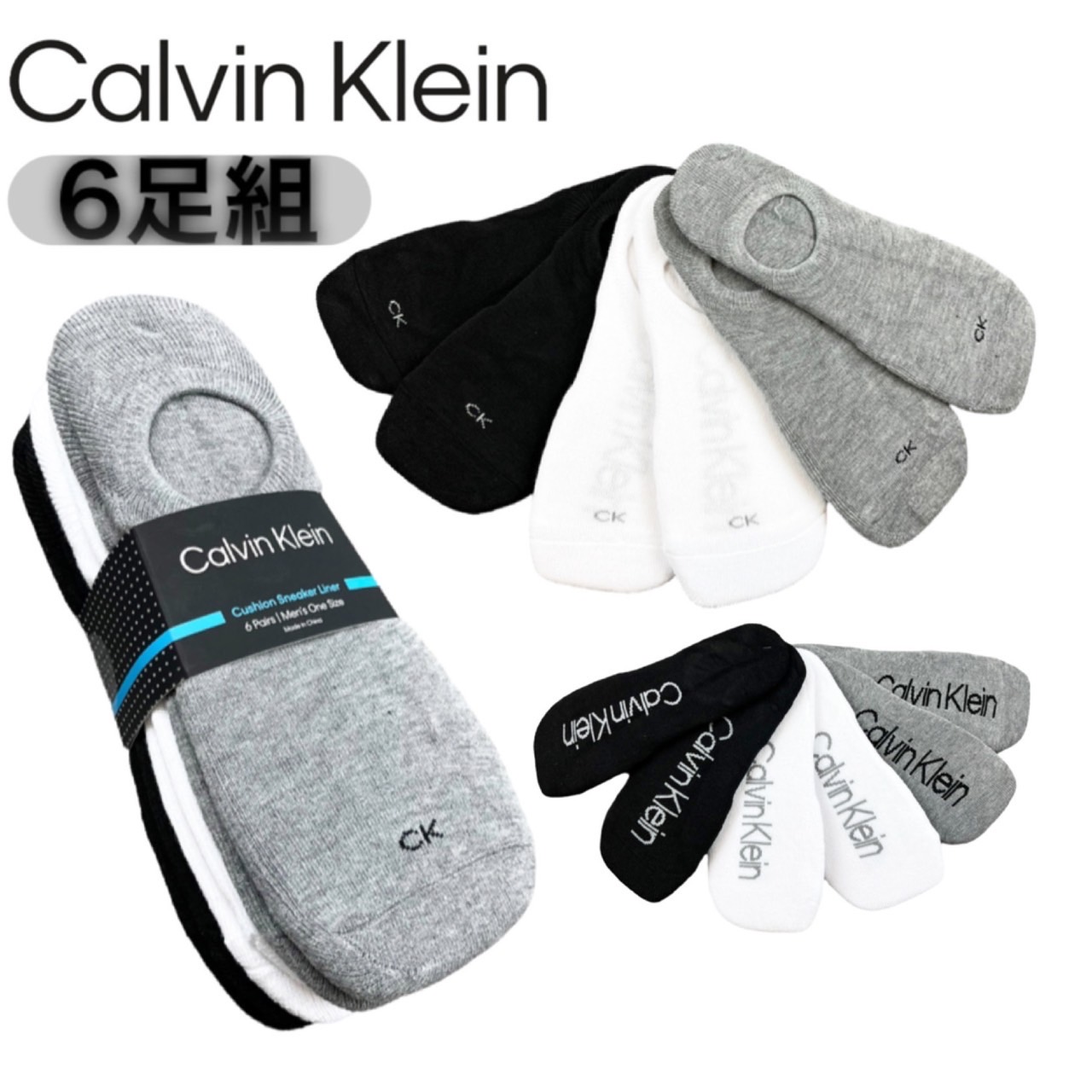カルバンクライン CALVIN KLEIN ベリーショートソックス 靴下 選べる 6枚組 見えないソックス メンズ ロゴ フットカバー インナー カジュアル｜staiwan｜04