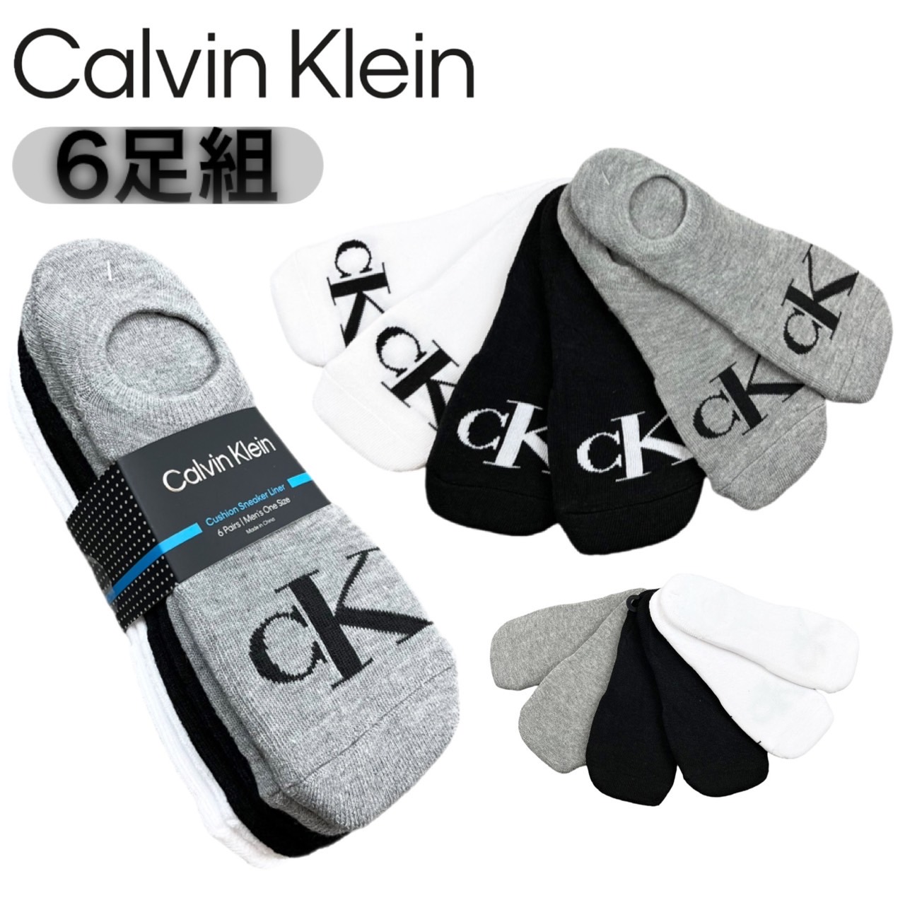 カルバンクライン CALVIN KLEIN ベリーショートソックス 靴下 選べる 6枚組 見えないソックス メンズ ロゴ フットカバー インナー カジュアル｜staiwan｜02