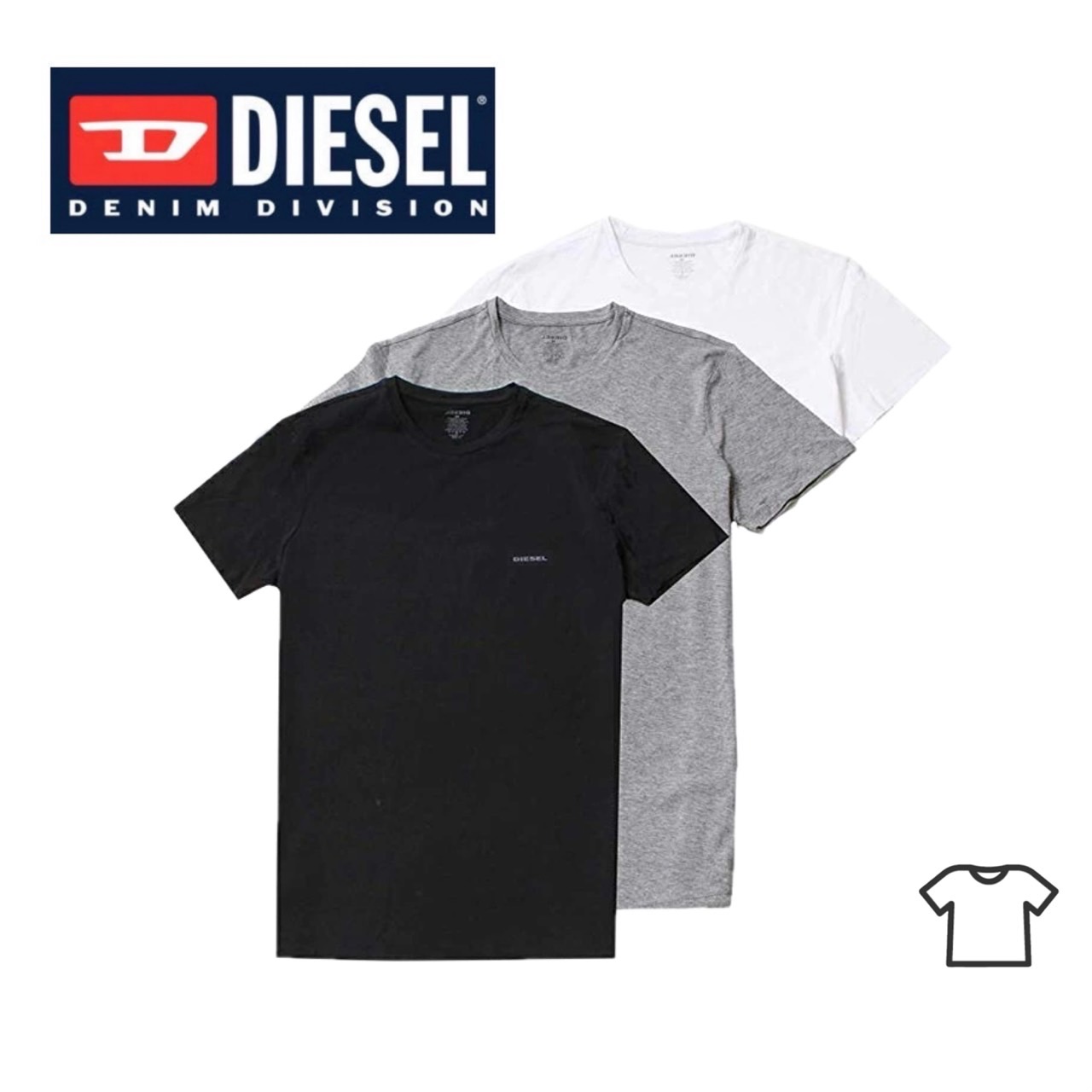 【DIESEL】ダークグレー クルーネックTシャツ 楽天市場】【3枚セット】DIESEL ディーゼル レディース Tシャツ
