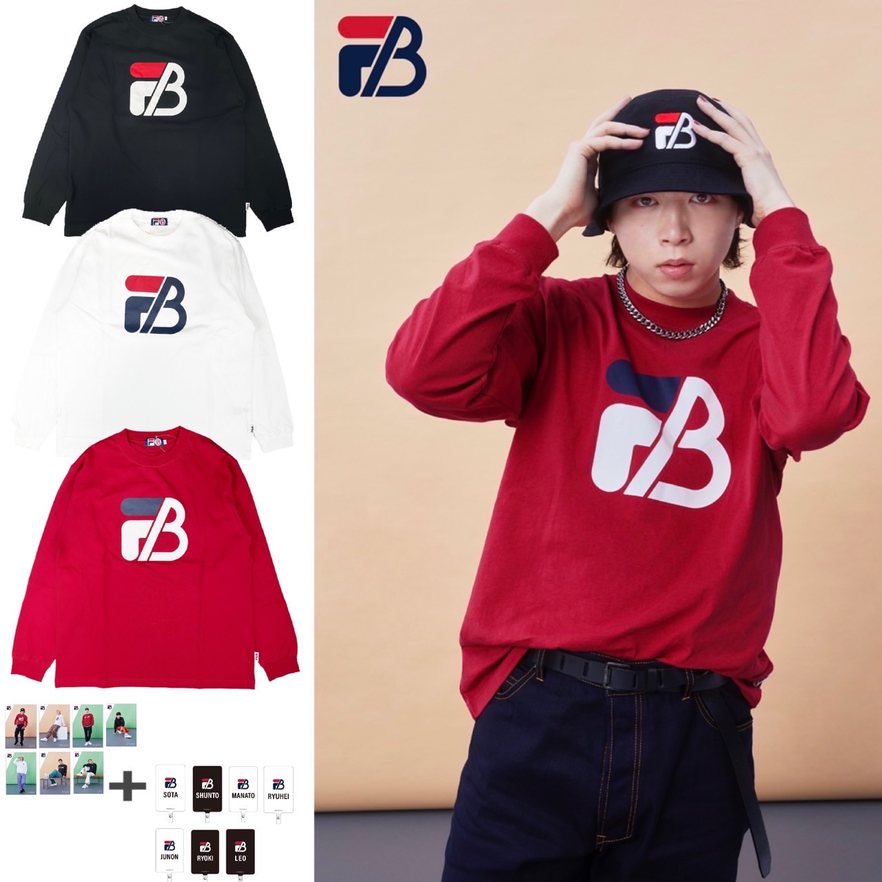 FILA×【BE:FIRST】ビーファスト コラボ ロンT FB0778 フィラ クリア